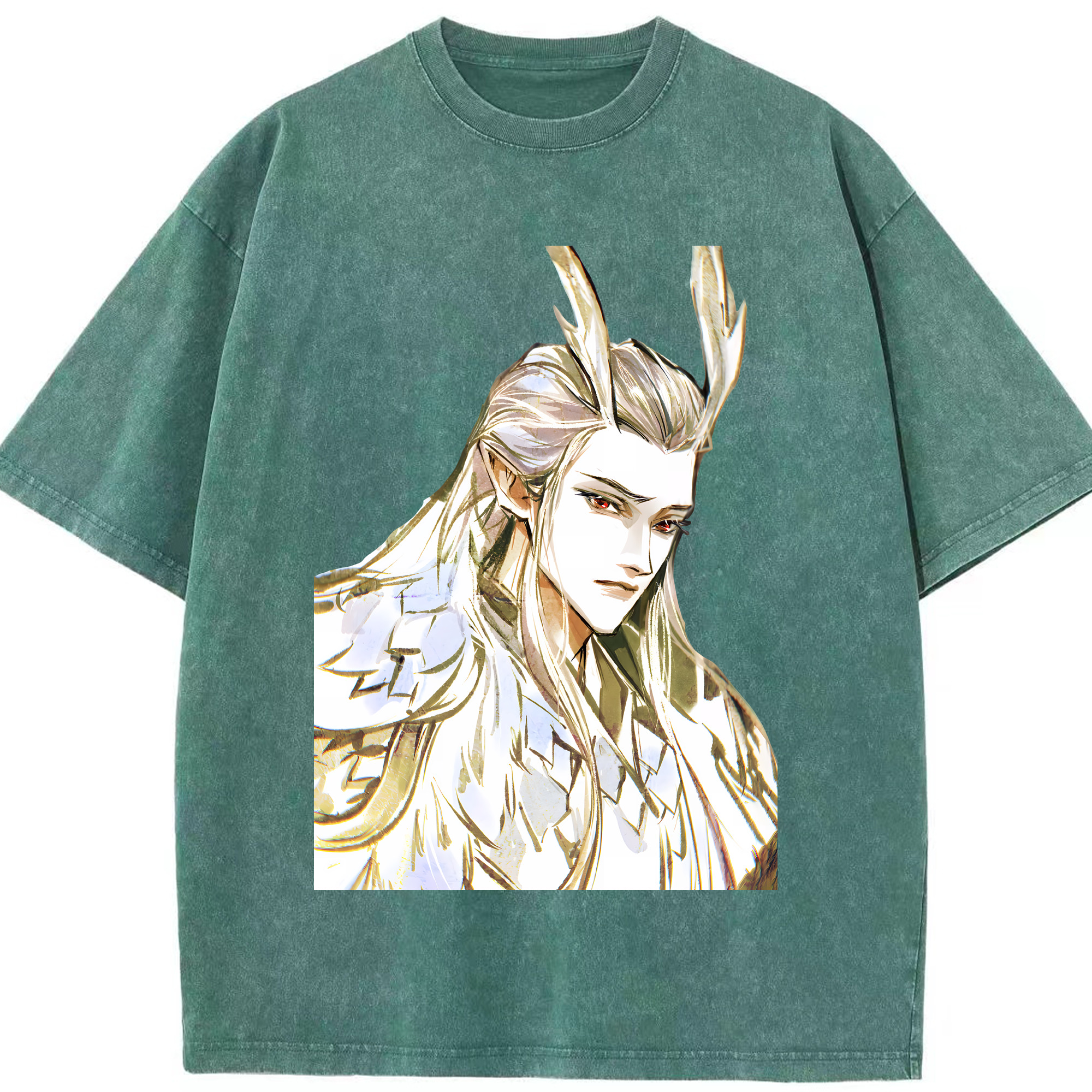 （画像用） Ne Zha 2 ナタ 魔童の大暴れ 綿100% ヴィンテージ風 半袖Tシャツ（フロントプリント）